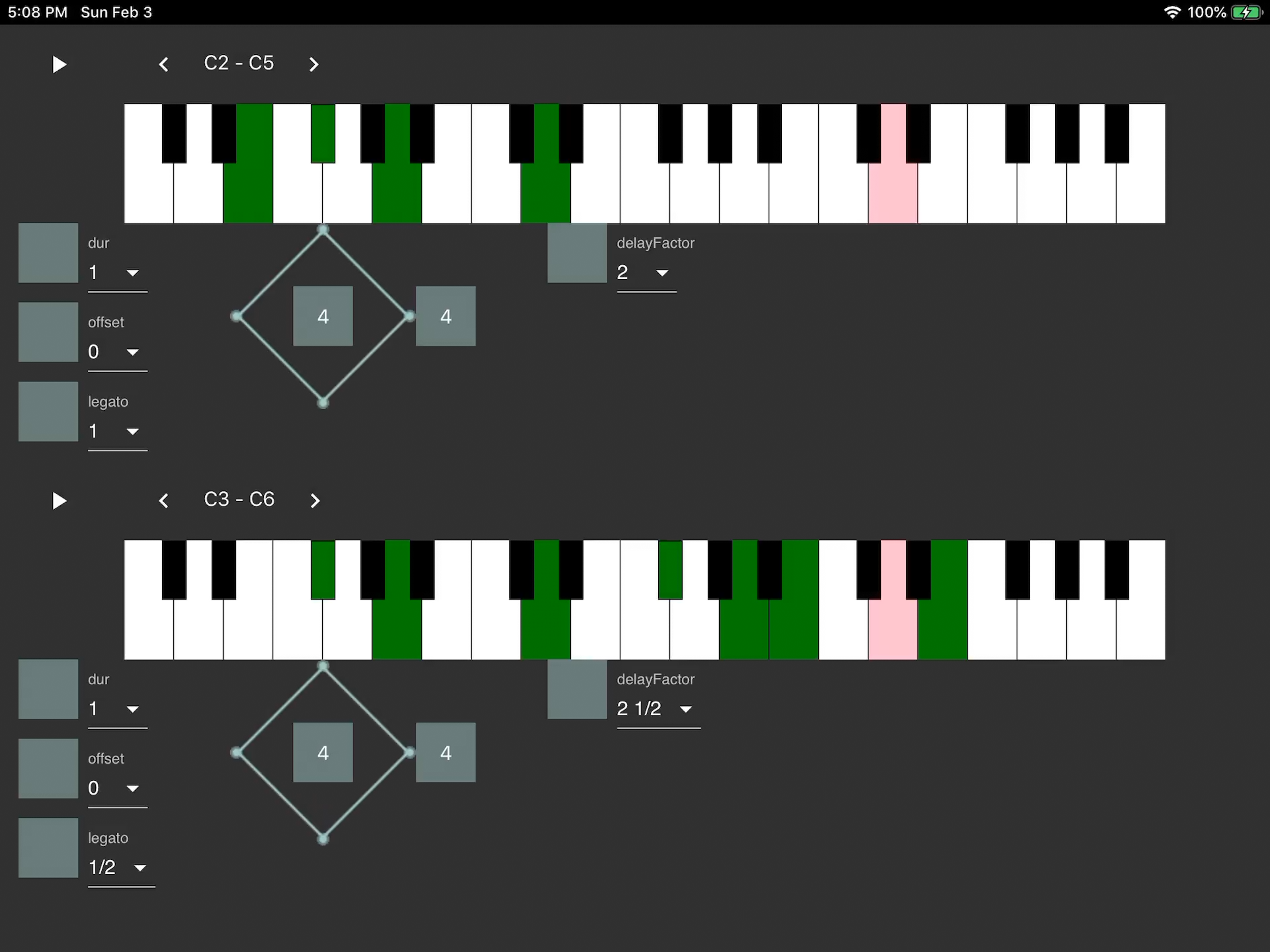 performance interface (touch)